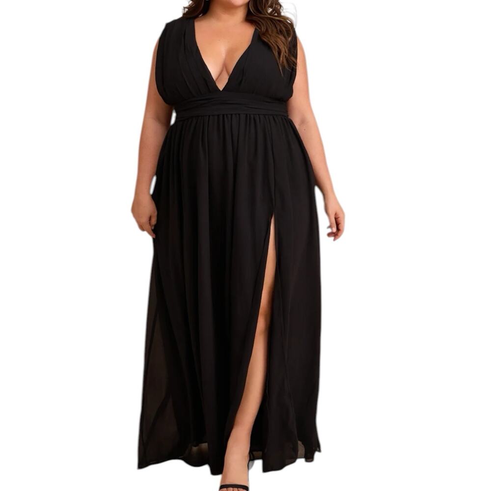 NWT Lulus Heavenly Hues Black Maxi Dress Size 2X